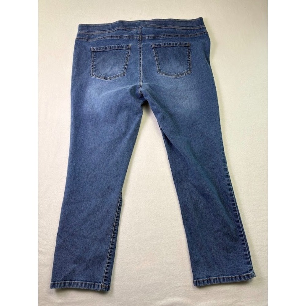 Women's Kim Rogers Curvy 18W SHORT Denim Pull On Jeans Straight Leg - Picture 7 of 7